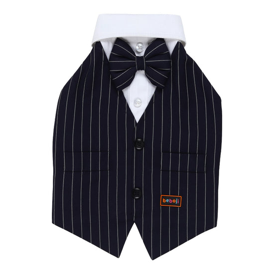 beboji-classy-gentelman-black-stripe-dog-shirt-with-bow