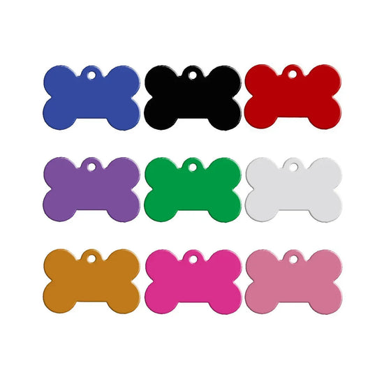 Zigly Personalised Dog & Cat Name Tag  Medium Bone  Assorted Colours  - Zigly