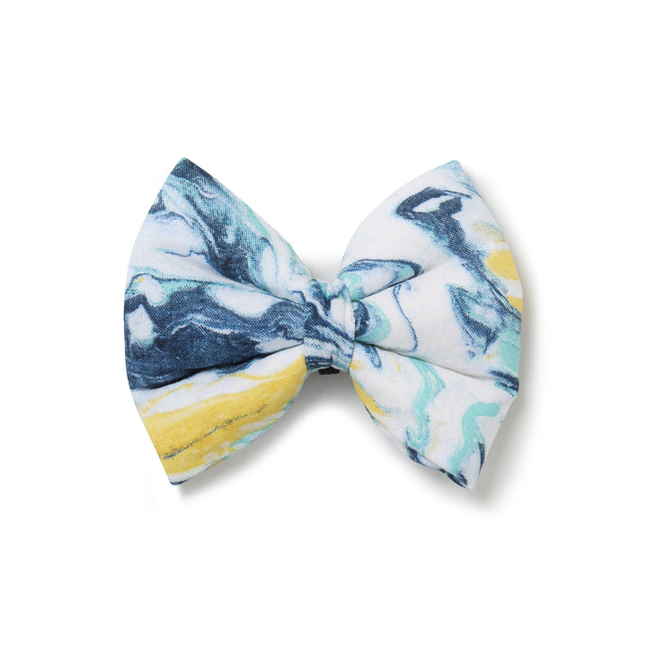 ZL Marble Print Ribbon Cat Bow Tie