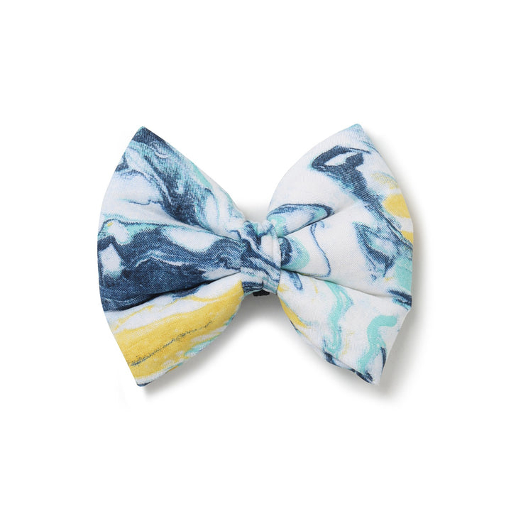 ZL Marble Print Ribbon Dog Bow Tie