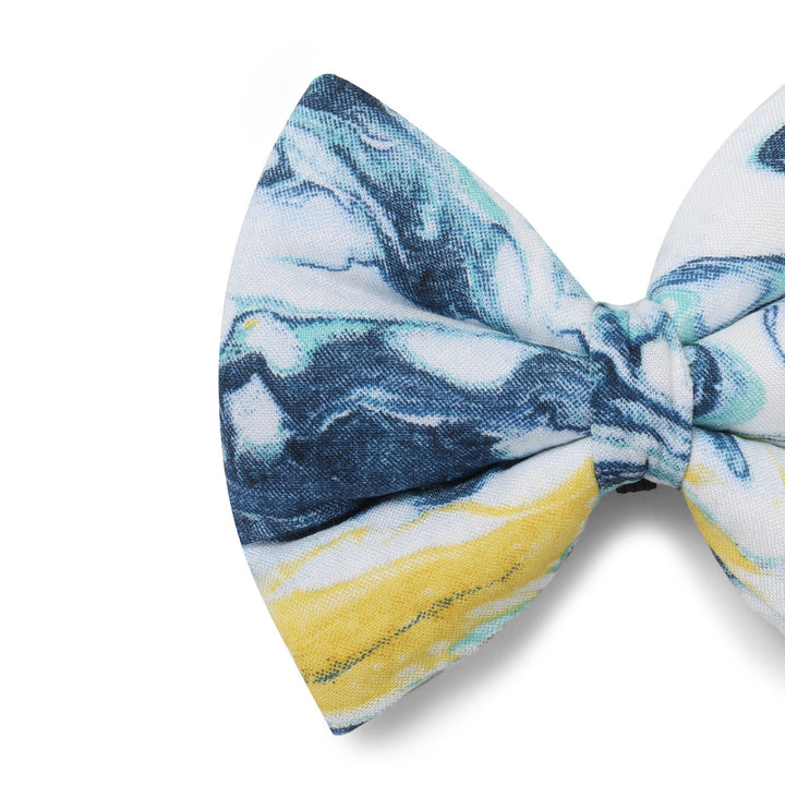 ZL Marble Print Ribbon Dog Bow Tie