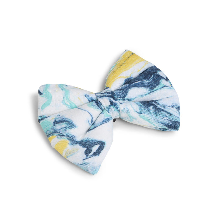 ZL Marble Print Ribbon Dog Bow Tie