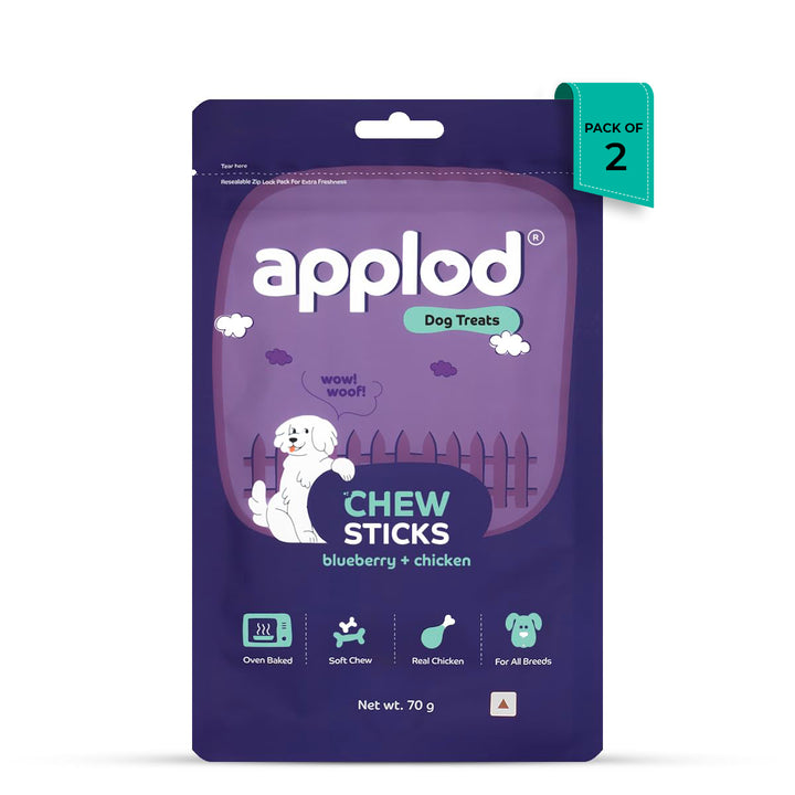 Applod Soft Blueberry Chew Sticks Dog Treat  - 70g
