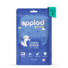 Zigly Applod blue pack of 2 dog chew sticks with milk and chicken, oven baked soft treats
