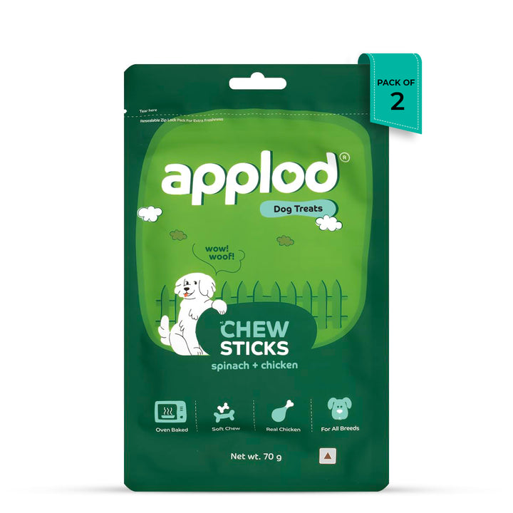 Applod Soft Spinach Chew Sticks Dog Treat - 70g