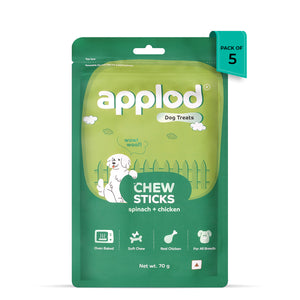Applod Soft Spinach Chew Sticks Dog Treat - 70g