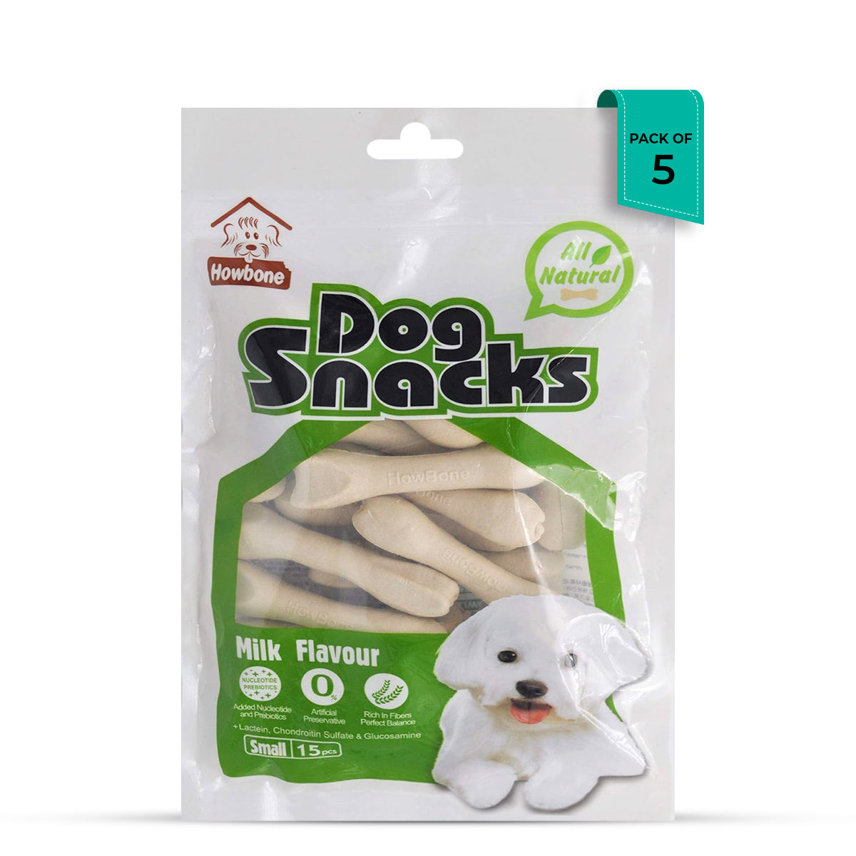 Gnawlers Howbone Dog Snack Small 15-in-1 Milk Dog Treat – 270g