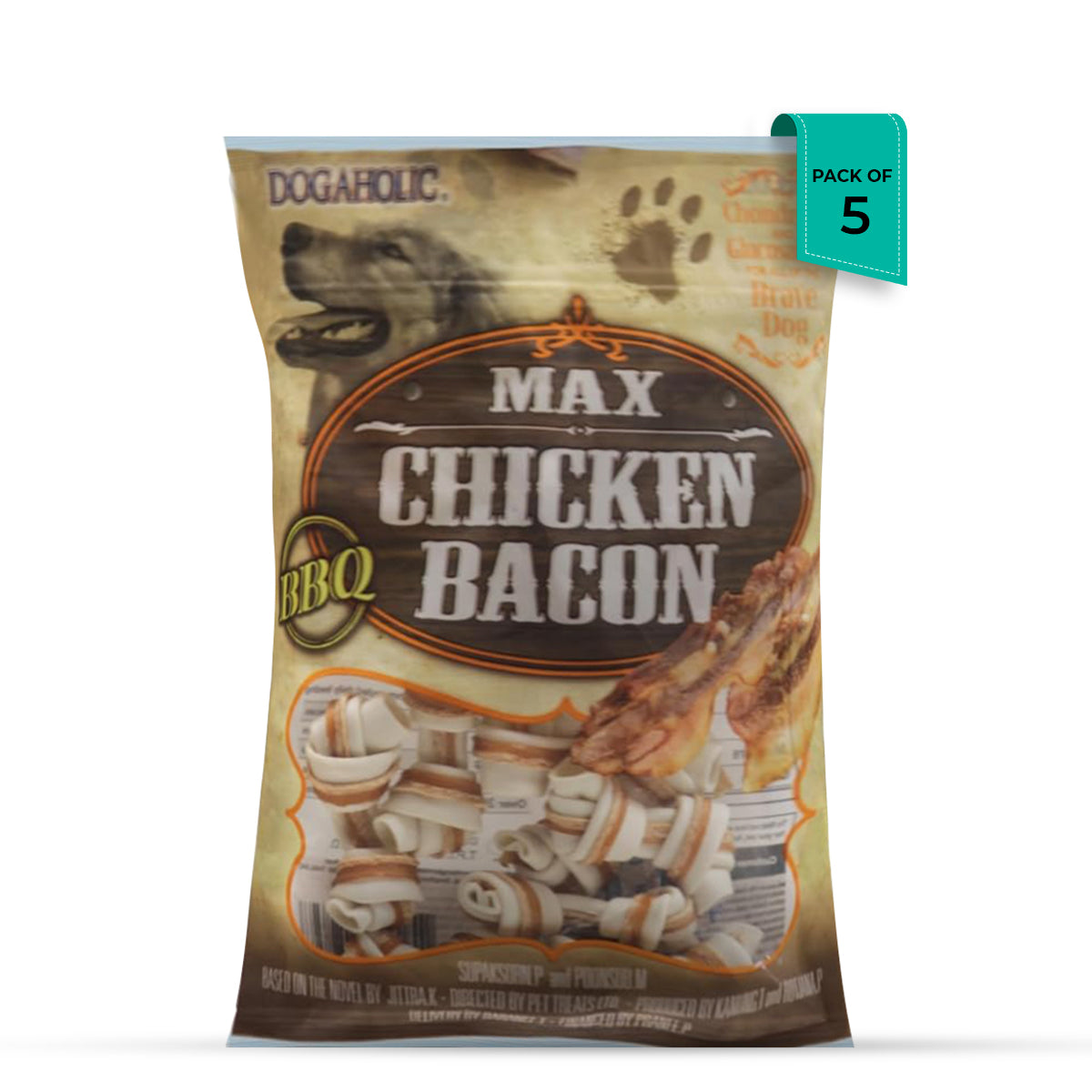 Dogaholic Chicken Bacon Bone Bbq Dog Treat - 10 Pieces