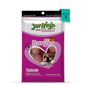 JerHigh Mini Burger Dog Meaty Treat - 100g