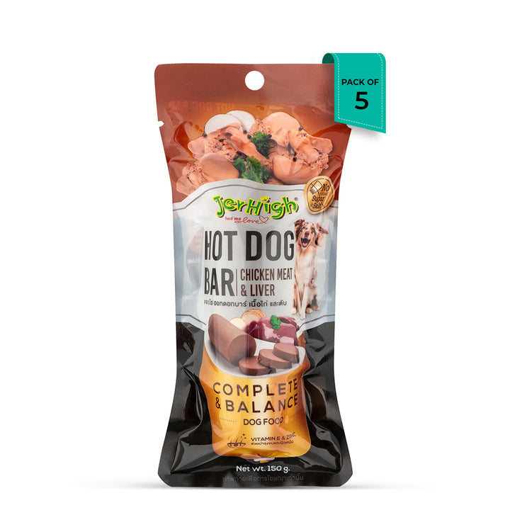 JerHigh Hotdog-Bar Liver Dog Meaty Treat - 150g