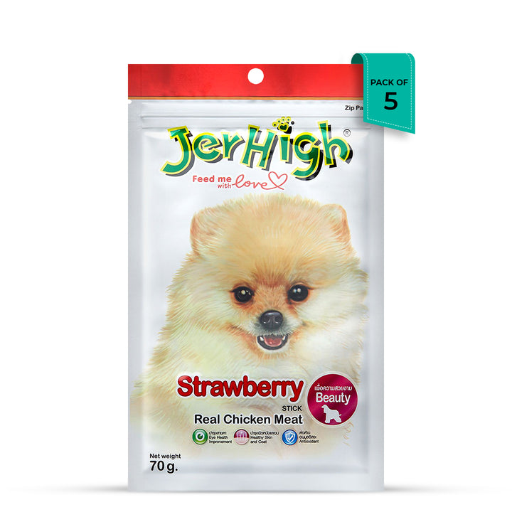JerHigh Strawberry Dog Meaty Treat - 70g