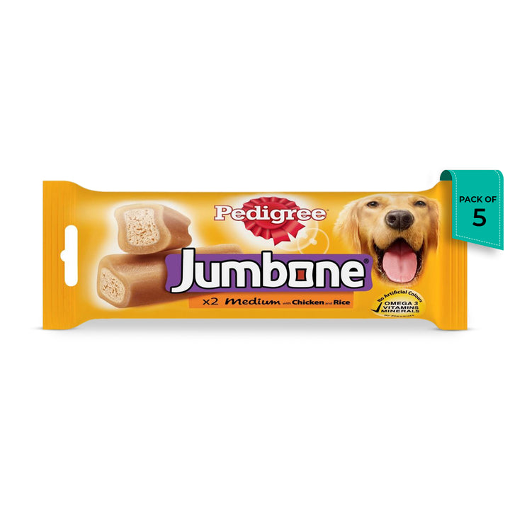 Pedigree Jumbone Chicken & Lamb Flavour Adult Dog Treats - Medium & Large Breeds - 180g