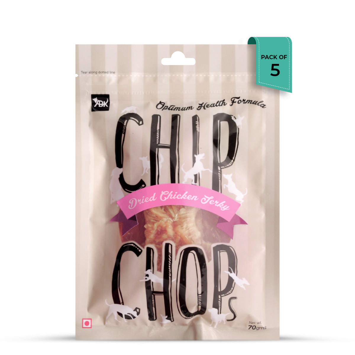 Chip Chops Dried Chicken Jerky Dog Meaty Treat - 70g