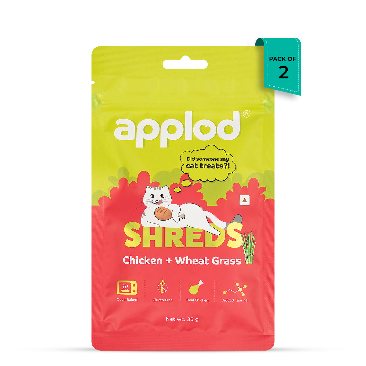 Applod Chicken with Wheat Grass Cat Treat - 35g