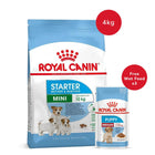 Royal Canin Mini Starter Dry Dog Food - 4 kg + Mini Puppy Wet Dog Food - (85gm x 3) - Zigly