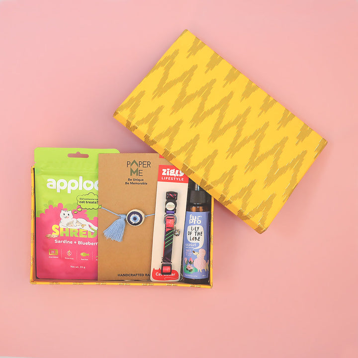 Zigly Nazar Repellent Cat Rakhi Hamper
