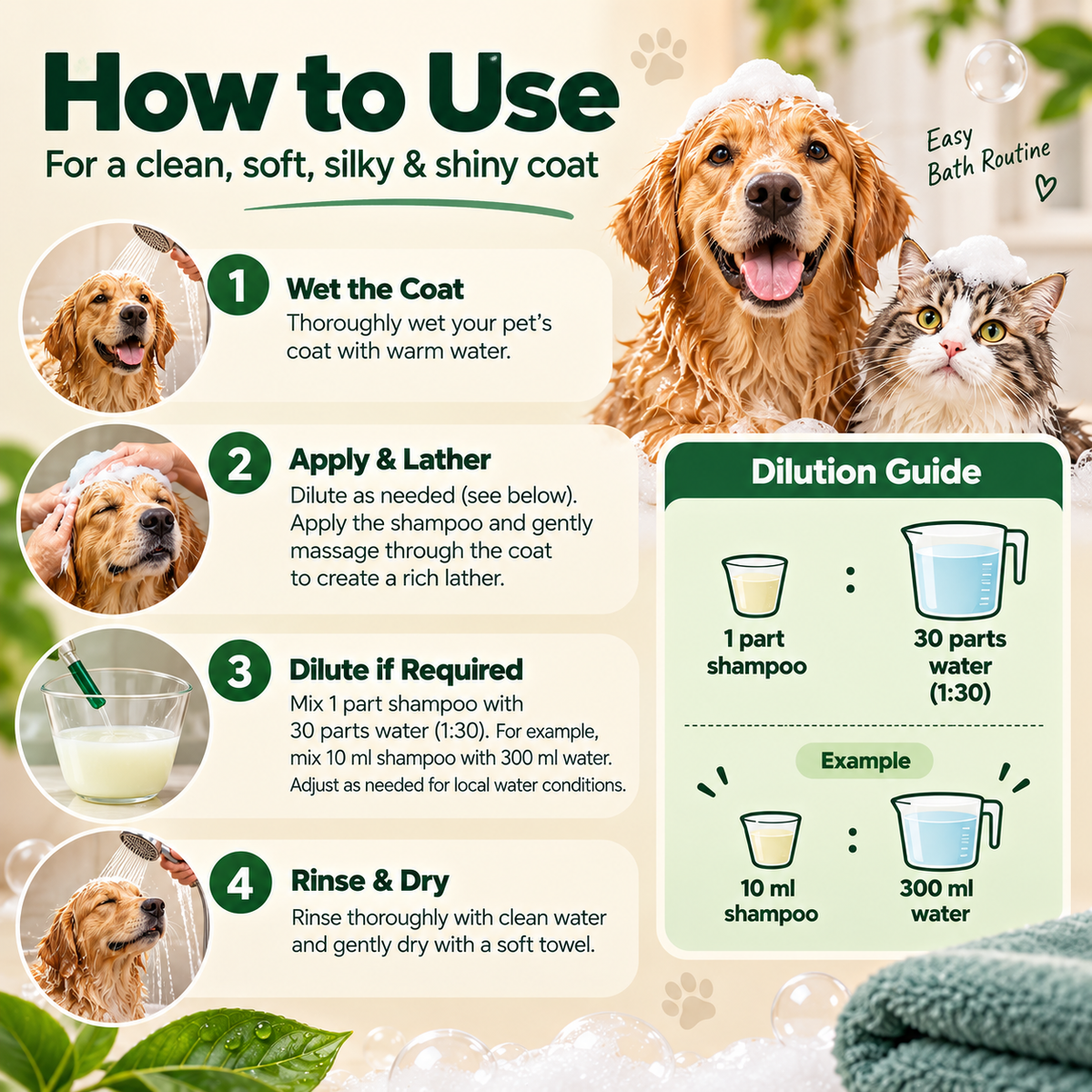 Furpro Gentle Glow 2 in 1 Conditioning Shampoo for Dogs and Cats