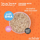 Schesir Baby Kitten Wholefood, Chicken and Salmon Kitten Wet Food - 70g