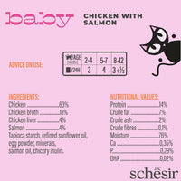 Schesir Baby Kitten Wholefood, Chicken and Salmon Kitten Wet Food - 70g
