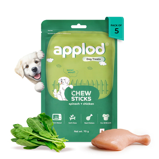 Applod Soft Spinach Chew Sticks Dog Treat - 70g
