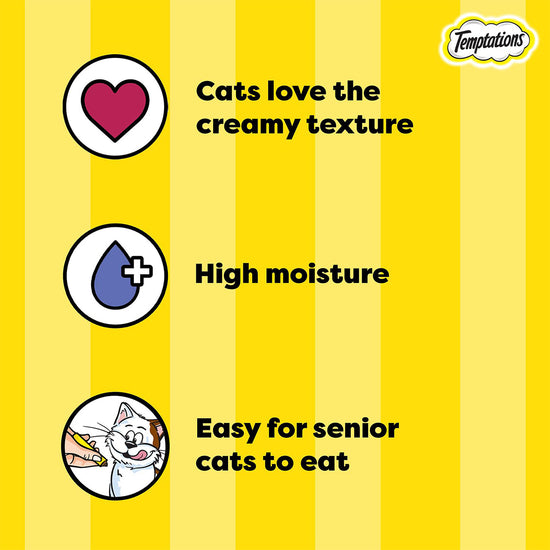 Temptations Creamy Purrrr-ee Chicken and Tuna Flavour Meaty Cat Treat - 48 gm (12 gm x 4 Pcs)