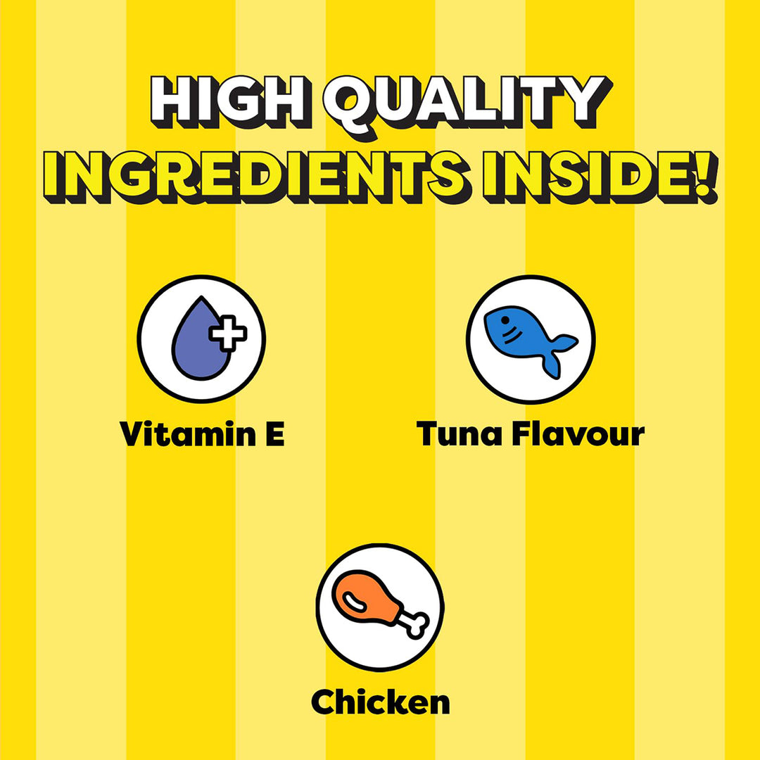 Temptations Creamy Purrrr-ee Chicken and Tuna Flavour Meaty Cat Treat - 48 gm (12 gm x 4 Pcs)