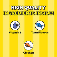 Temptations Creamy Purrrr-ee Chicken and Tuna Flavour Meaty Cat Treat - 48 gm (12 gm x 4 Pcs)