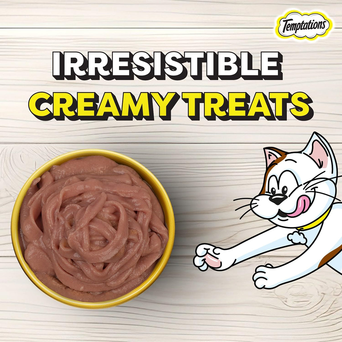 Temptations Creamy Purrrr-ee Chicken and Tuna Flavour Meaty Cat Treat - 48 gm (12 gm x 4 Pcs)