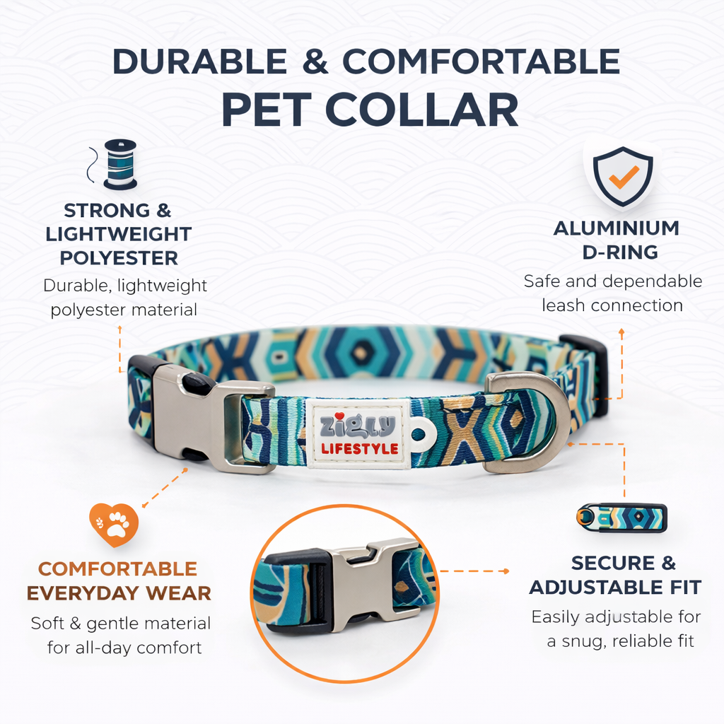 Zigly Lifestyle Tropical Tide Adjustable Dog Collar