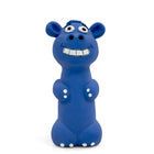 Zigly blue hippo squeaker dog toy with big eyes and a toothy smile, pet chew toy