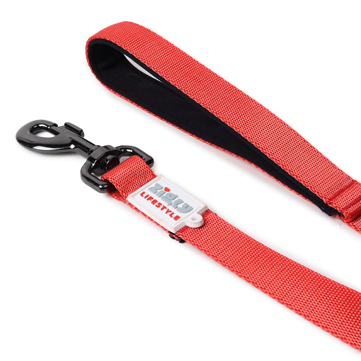 ZL Classic Padded Dog Leash – Red 