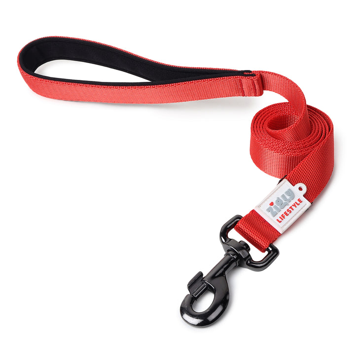 ZL Classic Padded Dog Leash – Red 