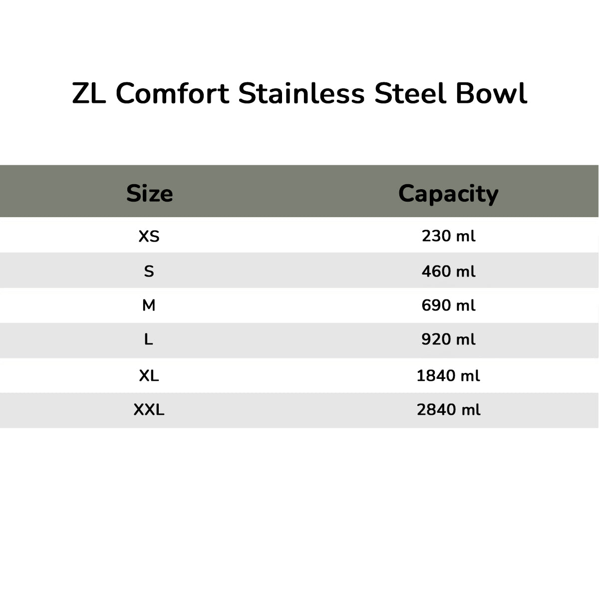 ZL Comfort Stainless Steel Dog Bowl