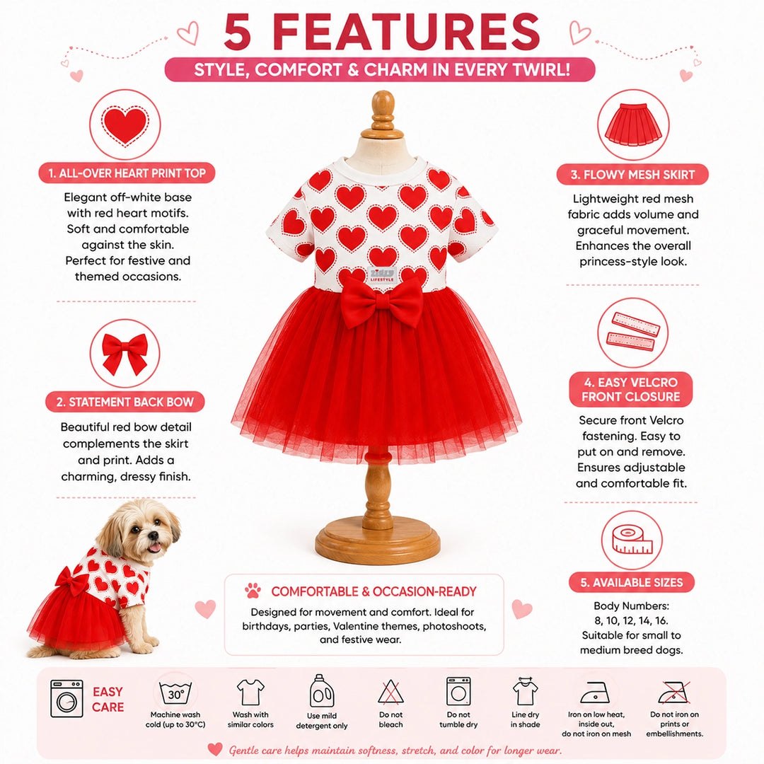 ZL Love Stitch Ruby Heart Dog Dress