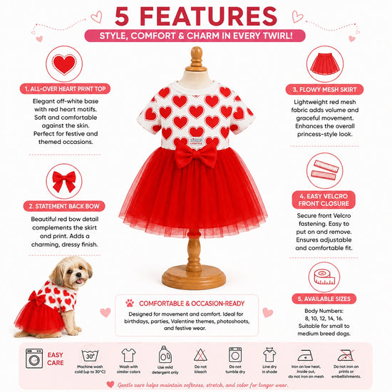 ZL Love Stitch Ruby Heart Dog Dress