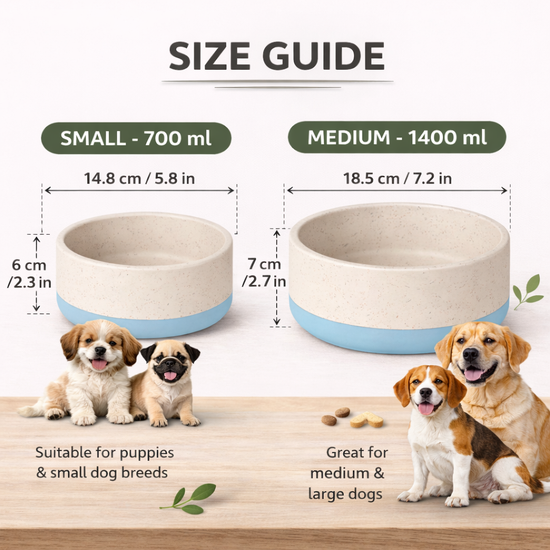 ZL Rice Husk Dog Bowl – Blue