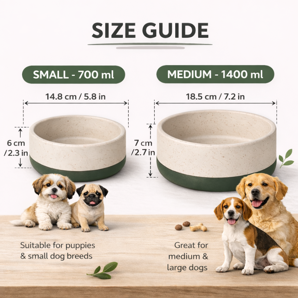 ZL Rice Husk Dog Bowl – Green