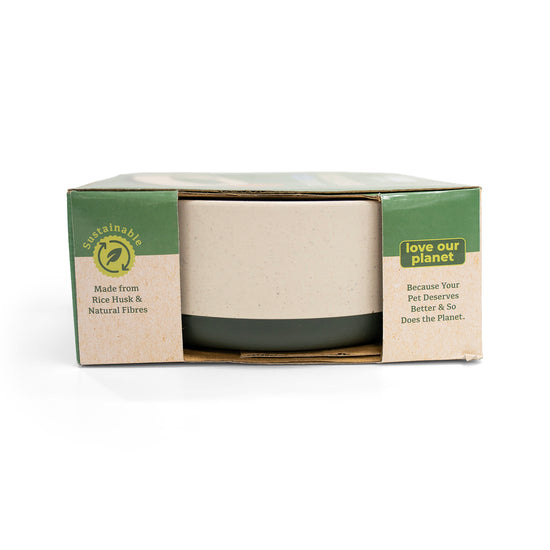ZL Rice Husk Dog Bowl – Green