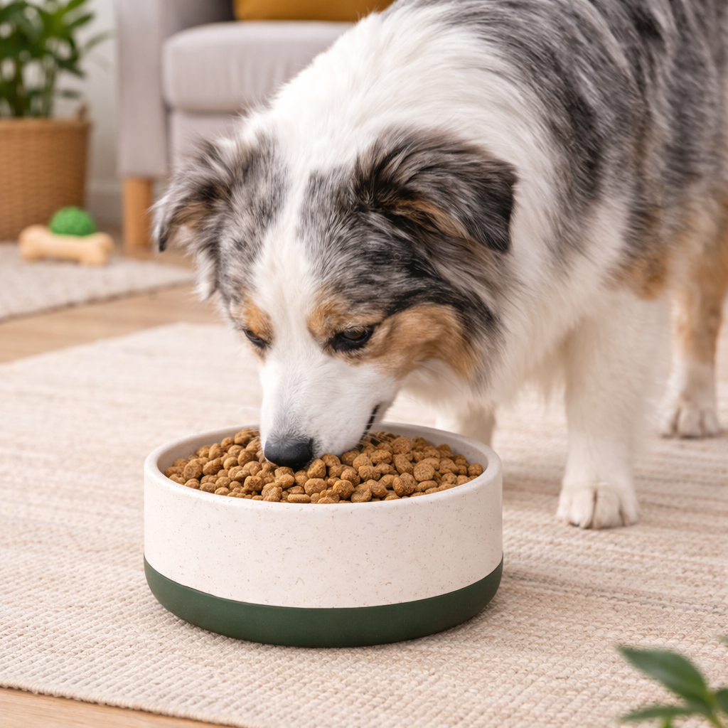 ZL Rice Husk Dog Bowl – Green
