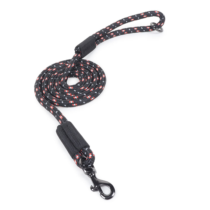 ZL Reflective Rope Dog Leash - Black