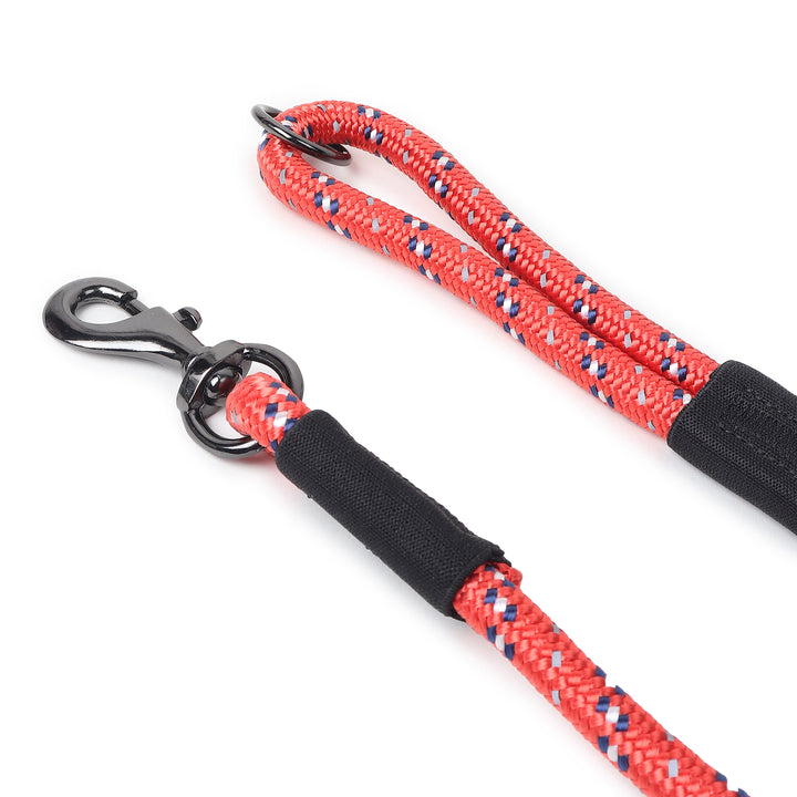 ZL Reflective Rope Dog Leash - Red 