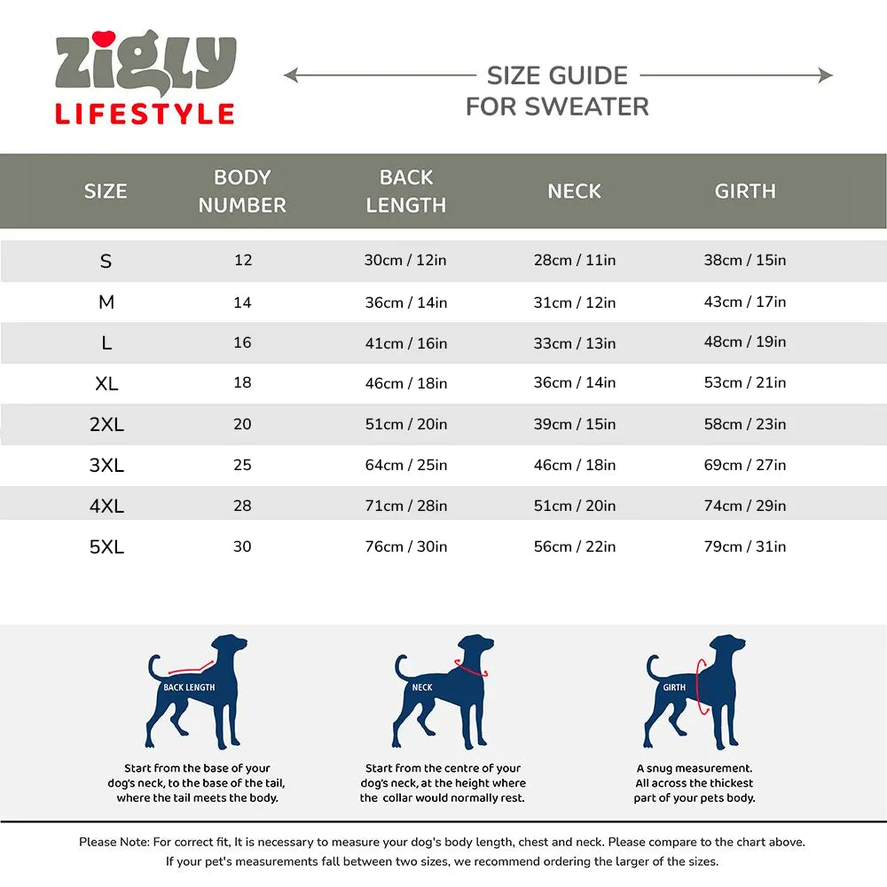 Zigly Lifestyle Winter Tails Classic Cable Knit Dog Sweater - Blue
