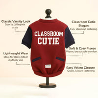 ZL Varsity Campus Cutie Jacket For Dogs - Red