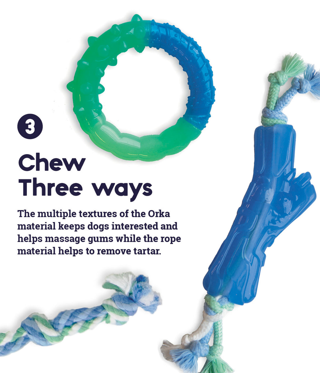 Outward Hound Puppy Orka, Pack Of 3 Dog Toy