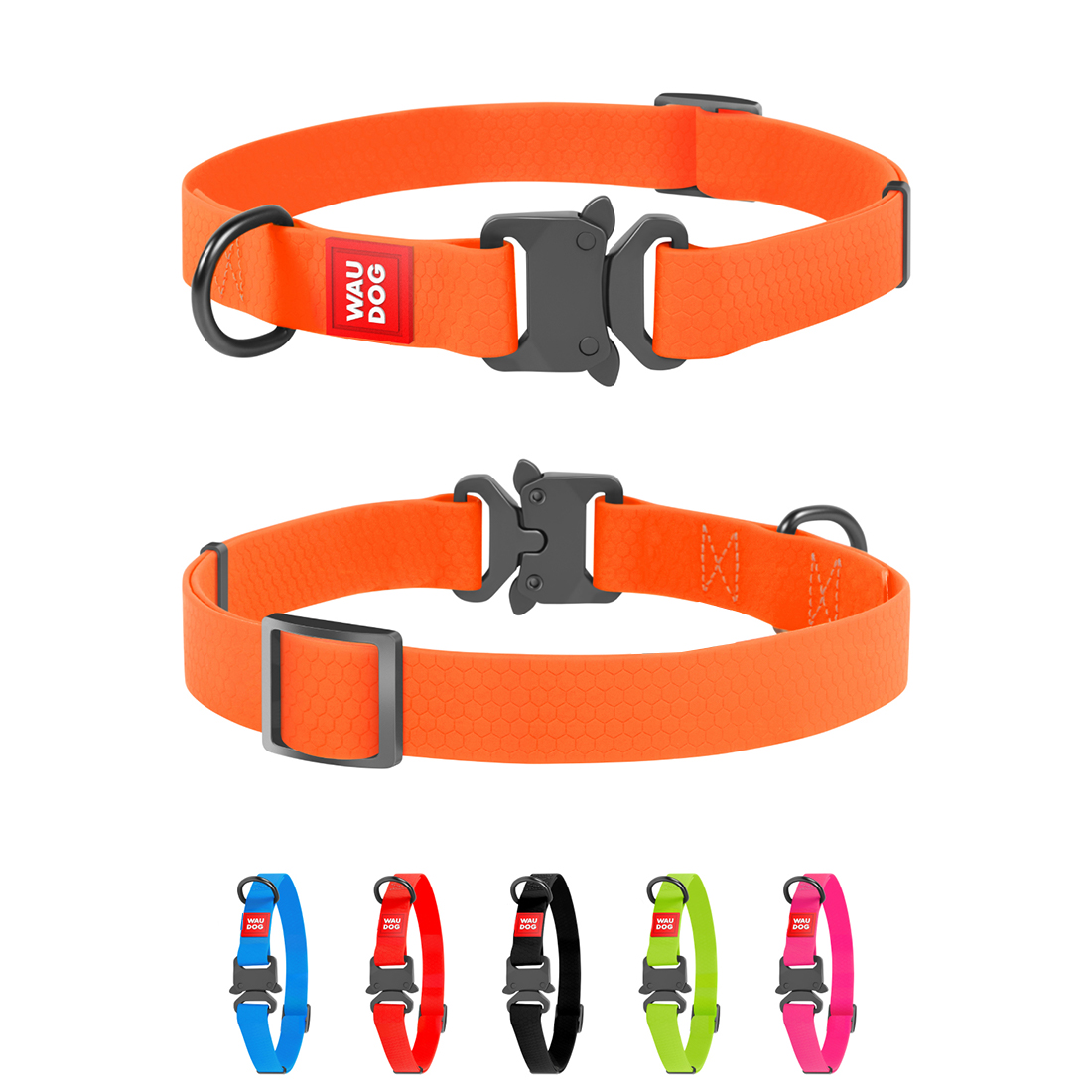 Waudog Waterproof Metal Fastex Dog Collar (15 mm) XSmall (23-35 cm) - Orange