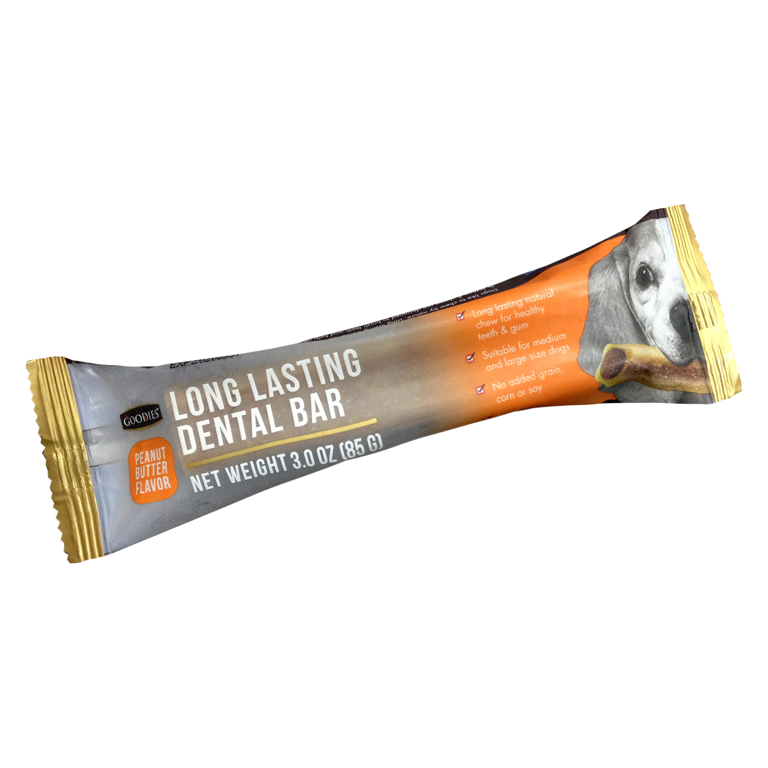 Goodies Long Lasting Dental Bar Peanut Butter Flavor Dog Dental Treat - 85 gm