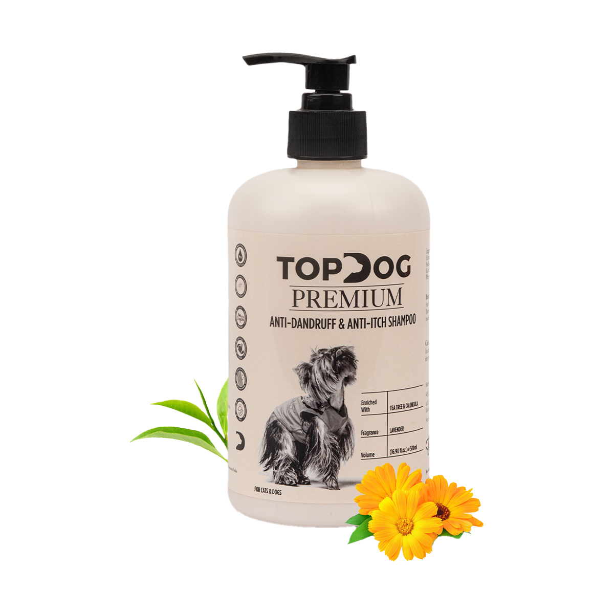 TopDog Premium Anti Dandruff & Anti Itch Dog Shampoo - 500 ml - not to be enabled