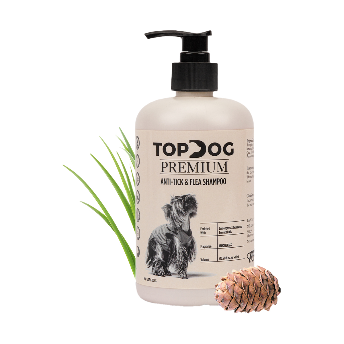 TopDog Premium Anti Tick & Flea Dog Shampoo - 500 ml - not to be enabled