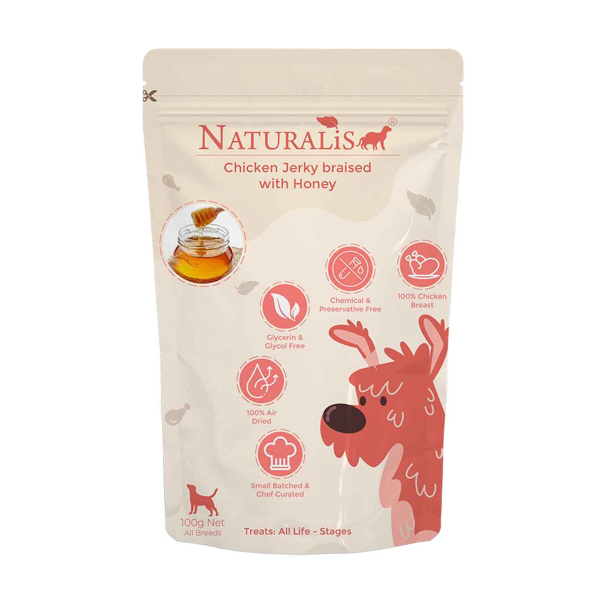 NATURALiS Chicken Jerky Dog Treats Infused with Honey