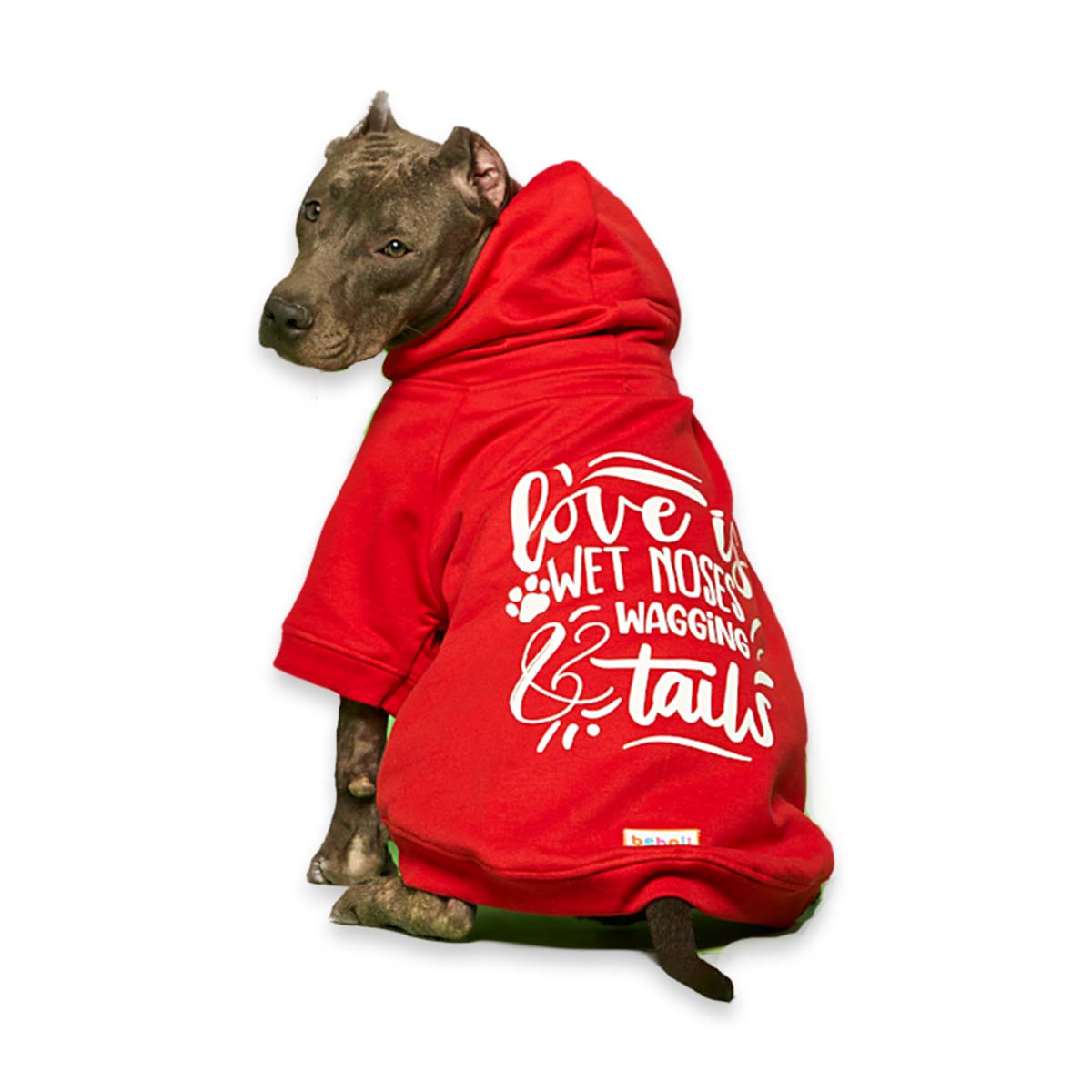 beboji Red Sweatshirt with Hoodie for Dogs